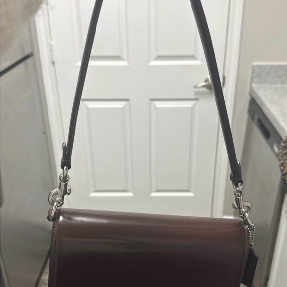 Coach Handbags - Coach Dark Brown Leather Shoulder Bag